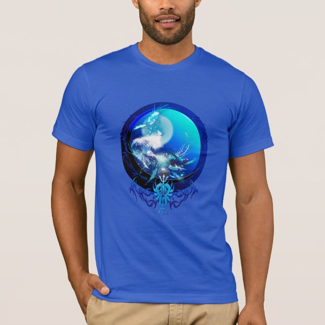 CAMISETA CORRIDA DA LUA AZUL DAS TARTARUGAS MARINHAS (Frente)