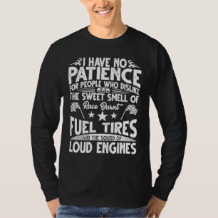 Camiseta Corrida de Arrancada Sem Paciência Corrida Pneus Q
