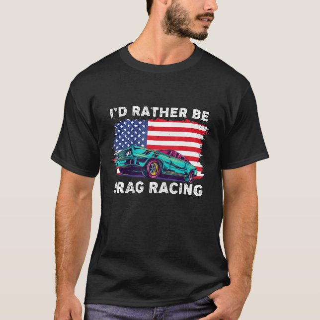 Camiseta Corrida de Arrasto Patriótica de Bandeira American (Frente)