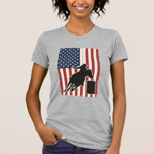 Camiseta Corrida de Barril Bandeira Americana Design Vetori