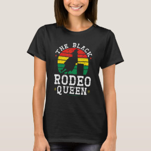 Camiseta Corrida de Barril Cowgirl Afro-Americana Rodeio Ne