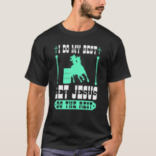 Camiseta Corrida De Barril Cristã Jesus Cowgirl Rodeio Barr