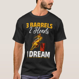 Camiseta Corrida de Barril de Cavalo 3 Barris 2 Corações 1