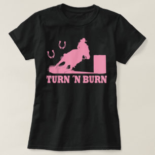 Camiseta Corrida de Barril de Cavalo Rodeio Turn n´Burn