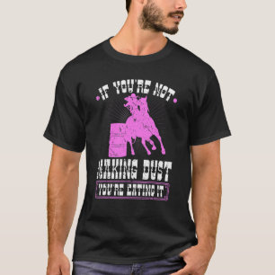 Camiseta Corrida de Barril Fazendo Poeira Comendo Rodeio Co