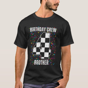 Camiseta Corrida de Carro de Aniversário de 4 Anos Bandeira
