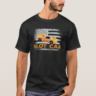 Camiseta Corrida De Carro De Slot Com Bandeira Americana