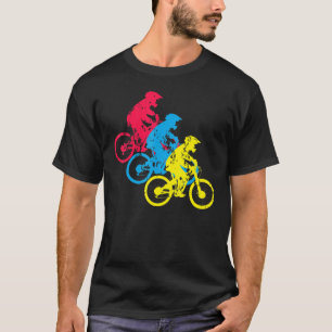 Camiseta Corrida de Cavaleiro de Bicicleta BMX Stunt Retro