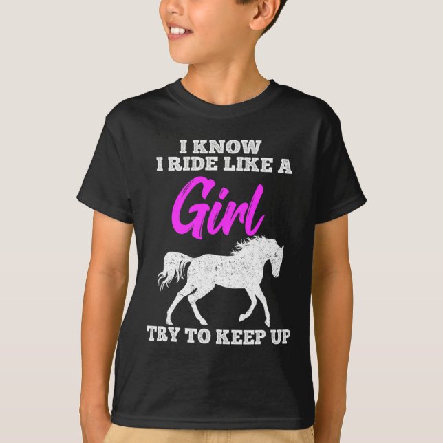 Camiseta Corrida De Cavalo Como Garota Continua Com Present (Frente)