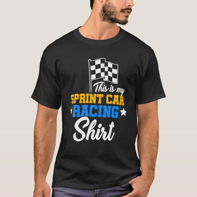 Camiseta Corrida de Corrida de Carro em Sprint (Frente)