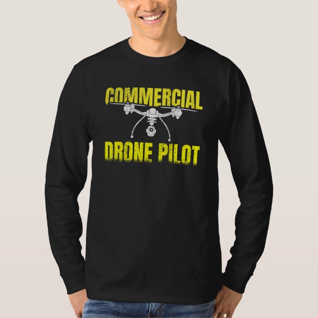 Camiseta Corrida de Drones Pilotos de Drones Comerciais (Frente)