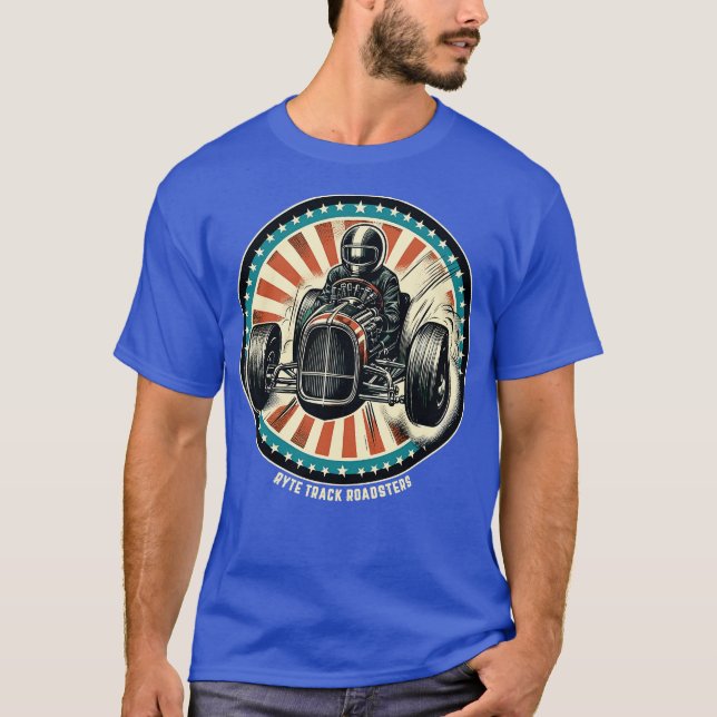 Camiseta Corrida de Hot Rod Estilo de Quadrinhos (Frente)