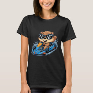Camiseta Corrida de Kart de Toupeira Dia Feliz da Toupeira