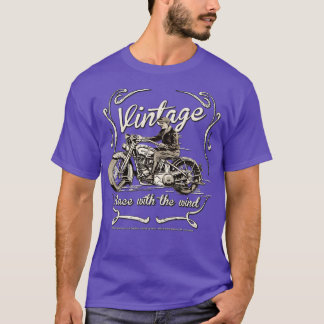 Camiseta Corrida de motocicleta clássica com vento