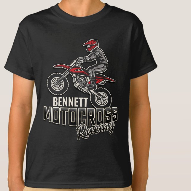 Camiseta Corrida de Motocross de bicicleta Dirt NAME Person (Criador carregado)