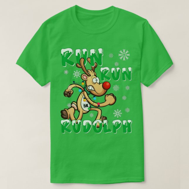 Camiseta Corrida de Natal de 5K Executar Equipe de Feriado  (Frente do Design)