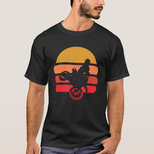 Camiseta Corrida De Travões De Motor De Moto Cruzado (Frente)