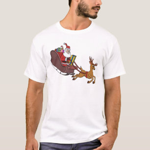 Camiseta Corrida de Trenó do Papai Noel e da Rena