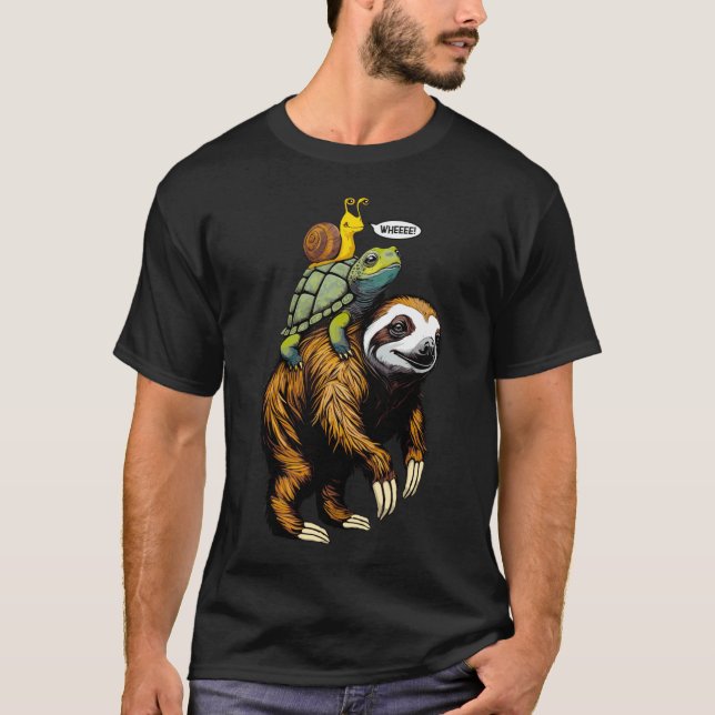Camiseta Corrida de Velocidade de Animais Lentos Slothurtle (Frente)