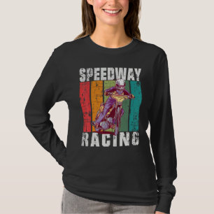 Camiseta Corrida de velocidade de motociclismo em pista pla