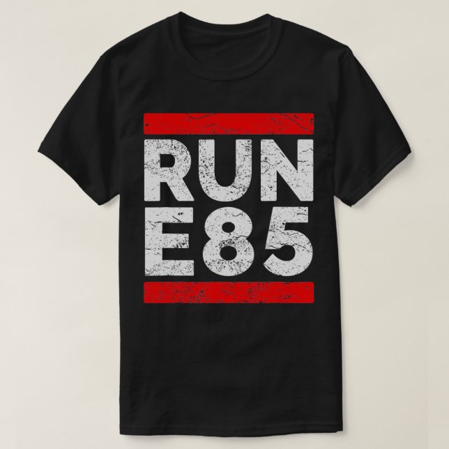 Camiseta Corrida E85 da Funny Street Racing Street Racer (Frente do Design)