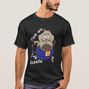 Camiseta Corrida engraçada de gato gordinho Rápido como uma