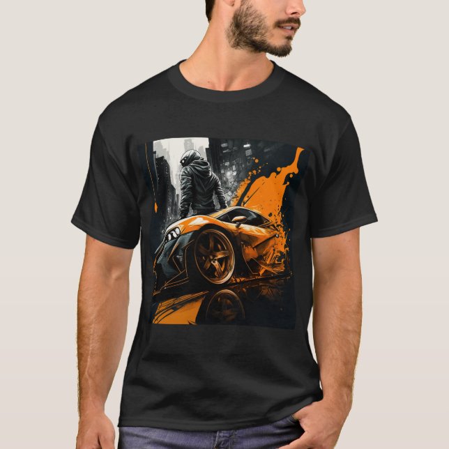 Camiseta Corrida ilegal de rua, preto (Frente)