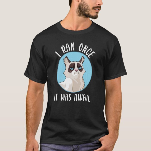 Camiseta Corrida Sarcástica Para Gato Corredor (Frente)