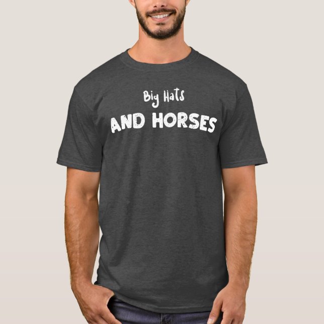 Camiseta Corridas De Chapéus E Cavalos Grandes (Frente)