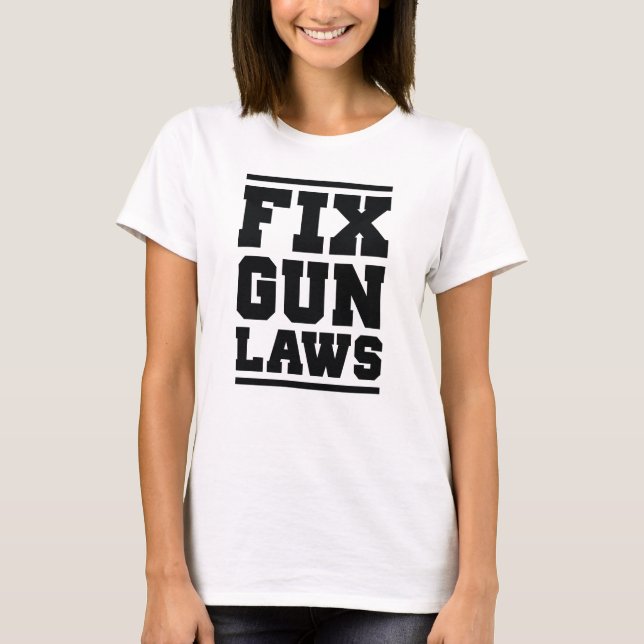 Camiseta Corrigir leis de armas (Frente)