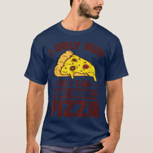 Camiseta Corro Para Comer Mais Pizza, Maratonista Engraçado