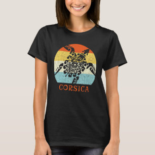 Camiseta Corsica France Vintage Retro Turtle European Vacat