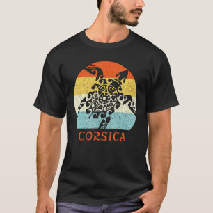 Camiseta Corsica France Vintage Retro Turtle European Vacat