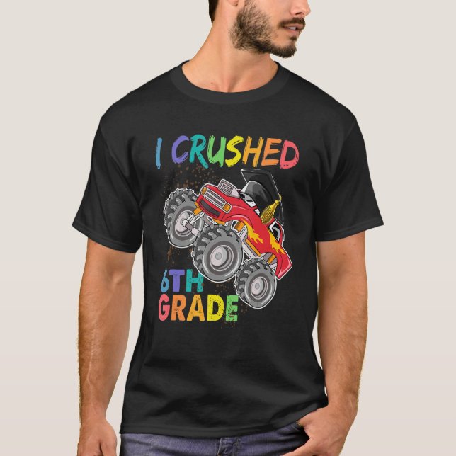 Camiseta Corta De Volta Ao Caminhão Monstro Da Escola Eu Es (Frente)