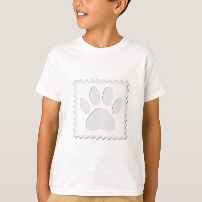 Camiseta Cortar Impressão de Pata de Cão (Frente)