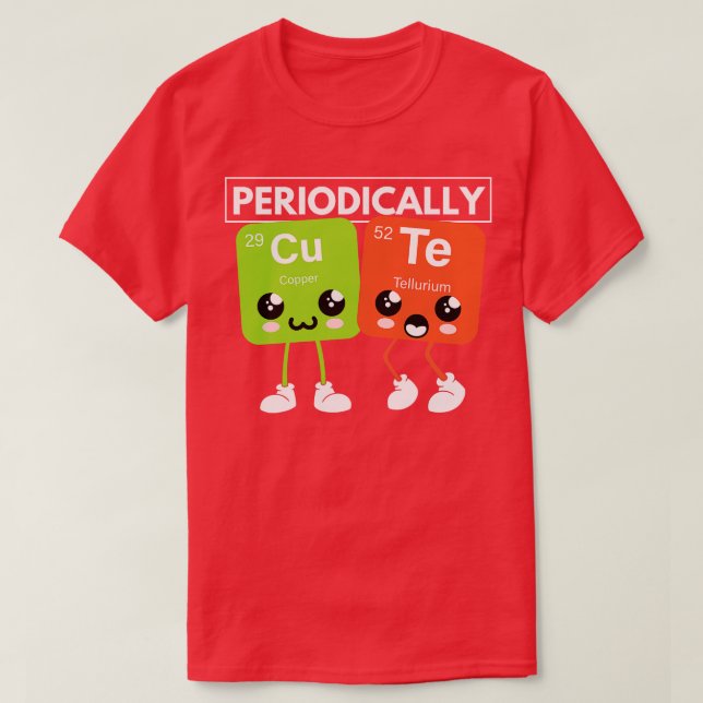Camiseta Cortar Periodicamente Elementos de Mesa Periódicos (Frente do Design)