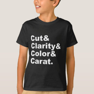Camiseta Corte & Clareza & Cor & Quilate Classificação de