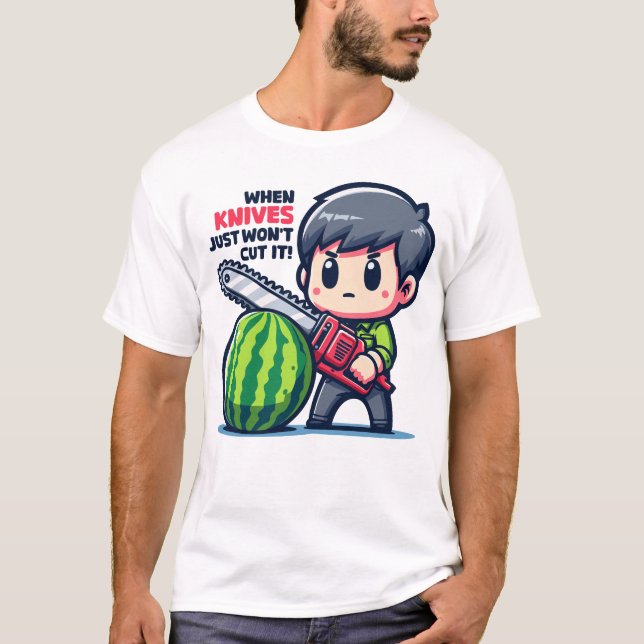 Camiseta Corte da melancia - Melon Chainsaw (Frente)