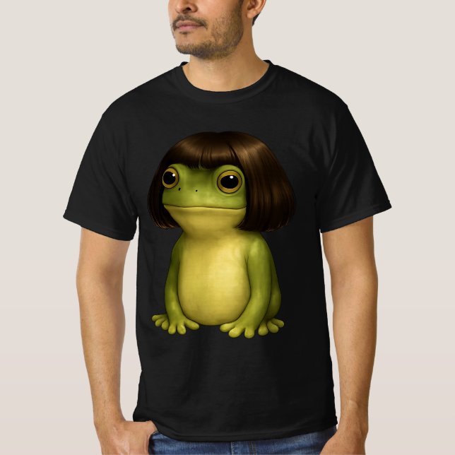Camiseta Corte de Cabelo Bob do Sapo Engraçado Meme para Ho (Frente)