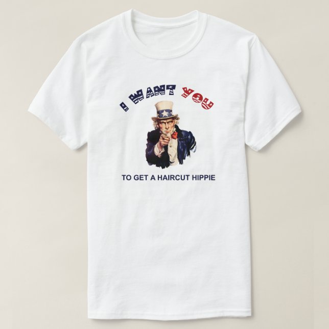 Camiseta Corte de Cabelo do Tio Sam (Frente do Design)