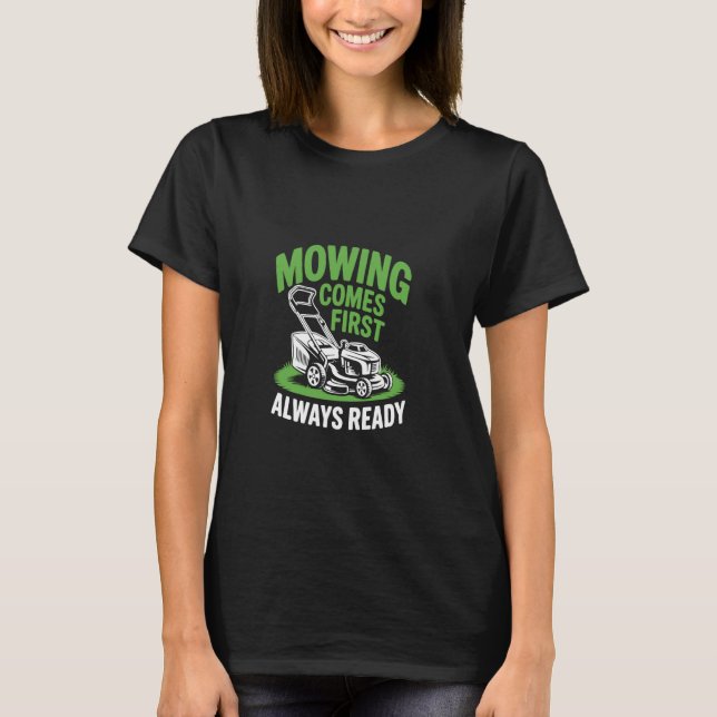 Camiseta Corte de Grass Prioritário de Lawn Mower Funny Lan (Frente)
