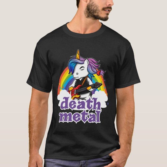 Camiseta Corte de Metal da Morte Unicorn (Frente)