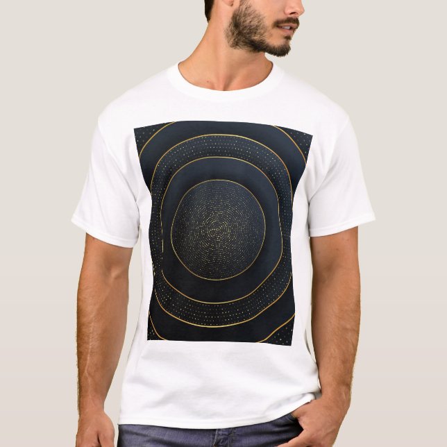 Camiseta Corte De Papel De Luxo: Gradiente De Ouro. (Frente)