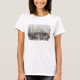 Camiseta Corte e fonte de St. Sophia, Istambul, engrav