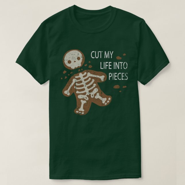Camiseta Corte Minha Vida Em Pedaços De Natal Engraçado (Frente do Design)
