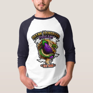Camiseta Corte o dragão de beringelas 3/4 Capa Raglan Tee