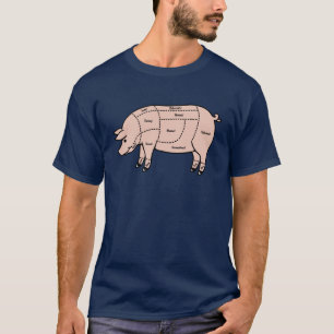 Camiseta Cortes de carne de porco