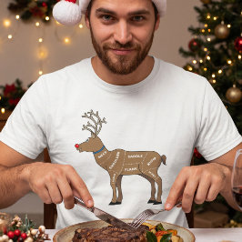 Camiseta Cortes de Carne Engraçados de Renas | Papai Churra