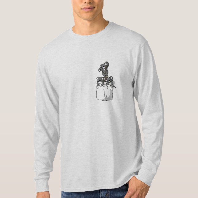 Camiseta Cortes De Koala Bonitos No Bolso (Frente)