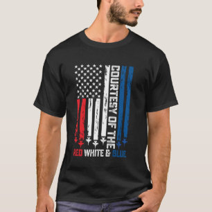 Camiseta Cortesia do Vermelho Branco e Azul Vintage América